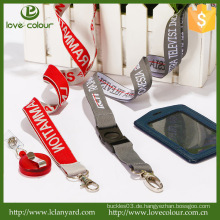 Hersteller Direktverkauf Praktisches Geschenk Lanyards / Abzeichen Kartenhalter Woven Logo Polyester Lanyard